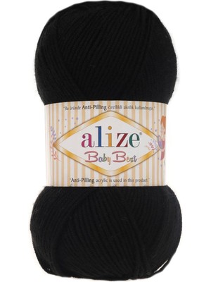 Alize Baby Best Anti Pilling El Örgü Ipliği 60 Siyah  - 1 Adet