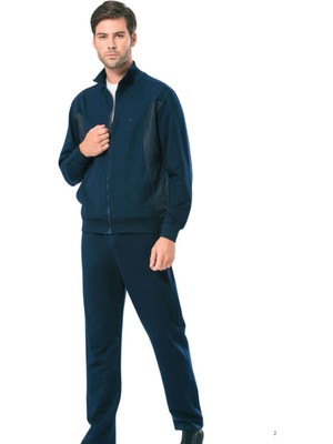 Pierre Cardin 7000 Erkek Lacivert Uzun Kollu Dik Yaka Fermuarlı Eşofman Takımı