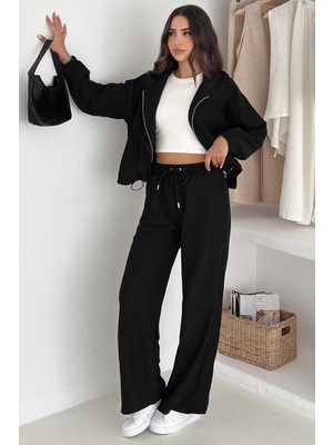 Kadın Fermuarlı Kadife Dokuma Takım – Sportif & Günlük Konfor