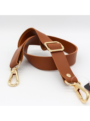 Ayarlanabilir Deri Çapraz Çanta Askısı [ 2.5cm & 72CM ] Taba  - 1 Adet