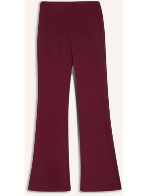 DeFacto Flare Fit Toparlayıcı Yüksek Bel İspanyol Paça Standart Boy Ribana Sporcu Pantolon F5040AX25WN