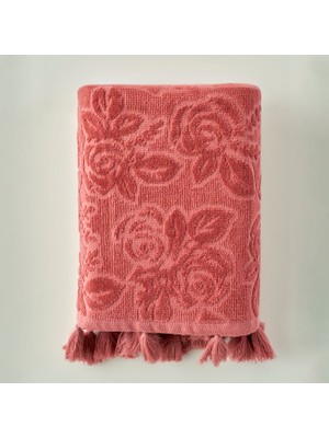 %100 Pamuk Rose Jakarlı Yüz Havlusu Mürdüm (50X90 Cm)