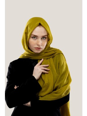 Pamuk Şal Düz Yağ Yeşili - Günlük Kullanım