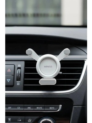 Miniso Master Serisi Araç Telefon Tutucu Beyaz - ABS Plastik, 4.7"-6.7" Ekran Uyumlu, Tek Parça