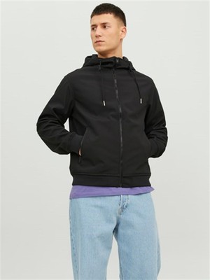 Jack & Jones JJEBASIC SOFTSHELL HOOD N Siyah Erkek Mont
