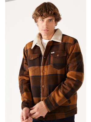 Wrangler Loose Fit Rahat Kesim Mavi Ekoseli Sherpa Ceket