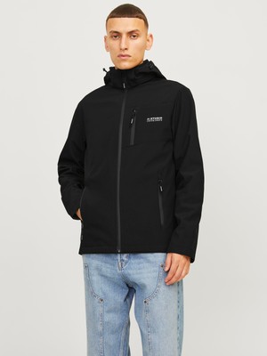 Jack & Jones Siyah Erkek Mont Jjtaylor Softshell Jacket