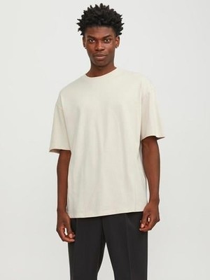 Jack & Jones JJEBRADLEY TEE SS Krem Erkek Kısa Kol T-Shirt