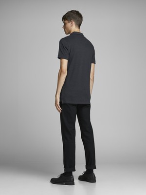Jack & Jones 12136668 Erkek Jjepaulos Polo Ss Noos T-Shirt Dark Grey Malenge