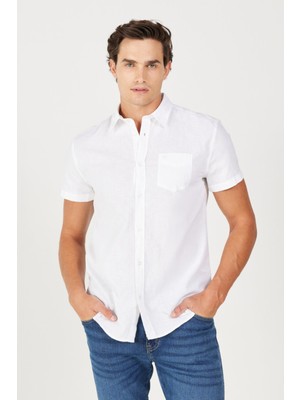 Wrangler W5J7Lo989 White Erkek Ss Kısa Kollu Gömlek