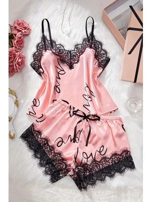Merry See Love Kalp Baskılı Şortlu Pijama Takımı