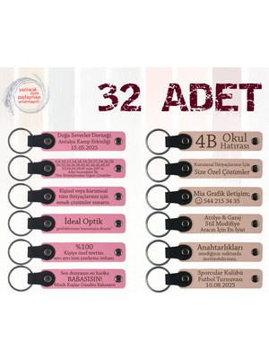 Miawiki Pembe & Pudra, 32’li Set, Isim ve Tarihli Deri Hediyelik, Şirket Yıl Dönümüne Değer Katan Armağan