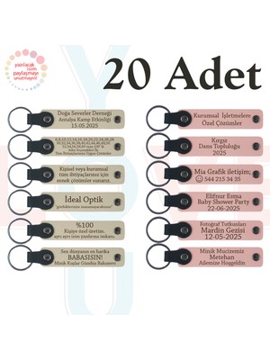 Miawiki S Kahve & Yavru Ağzı, Bebek Mevlüdüne Değer Katan Anı, 20’li Set, Kişiye Özel Yazılı Anahtarlık