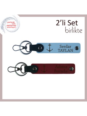 Miawiki Tekne Figürlü Deri Tasarım, Kaptan Olmak Isteyene Uygun Yazılabilir Hediye, Gök Mavi-Bordo