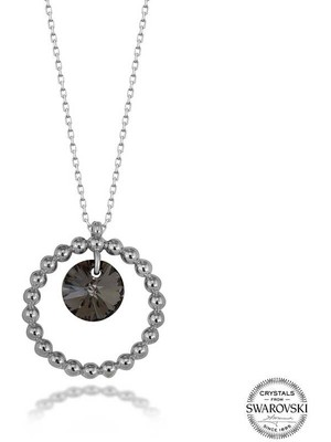 Aya Diamond Swarovski Crystal Taşlı Halka Gümüş Kadın Kolye