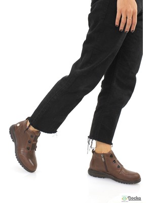 Mammimia Kadın Hakiki Deri Ortopedik Bağcıksız Kısa Bot M26/KB1730