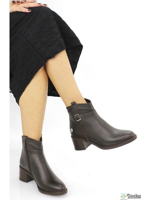 Mammamia Mammimia Kadın  Ortopedik Klasik Kalın Topuklu Bağcıksız Bot M26/KB8025