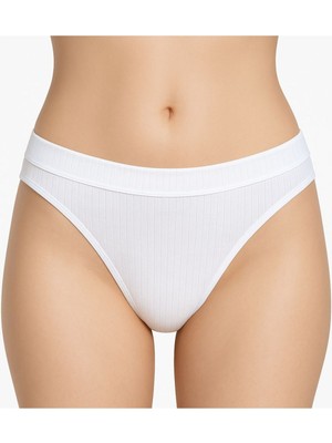 Kadın Pamuklu Tanga Külot 5’li Paket - Beyaz