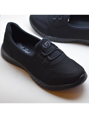 150 Blacksea Full Ortopedik Yazlık Kadın Spor Ayakkabı Bağcıksız Babet