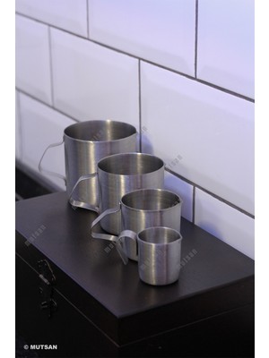 304 Paslanmaz Çelik 4'lü Sütlük Seti  | Krema ve Süt Potu | Süt Sunum Kabı | 30 - 90 - 150 - 250 ml