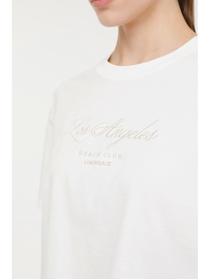 Lumberjack WL GAME 11SS134 4FX Ekru Kadın Kısa Kol T-Shirt