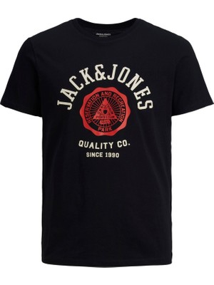 Jack & Jones Logo Tee Ss O-Neck 2 Col Erkek Siyah Tshirt 12210819-02