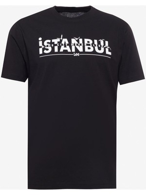 Lee Bisiklet Yaka Siyah Erkek T-Shirt L241576001 Bisiklet Yaka T-Shirt