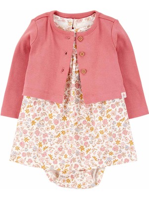 Kız Bebek Pembe Elbise Set