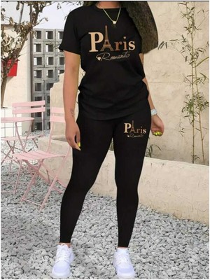 Kadın Oversize T-Shirt Tayt Takım Salaş Kombin Boyfriend