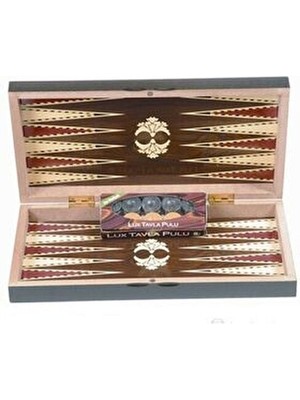 Eser Kaplama Tavla Küçük Boy Lüks Ahşap Oyun Takımı