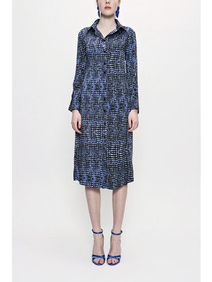 Puantiyeli Gömlek Elbise 93765