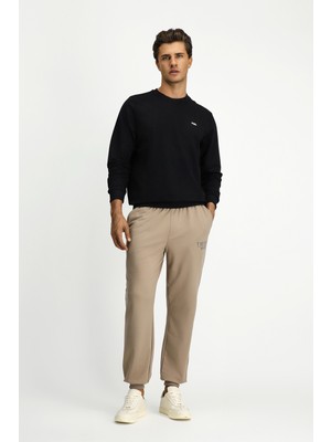 Bisiklet Yaka Regular Fit Nakışlı Pamuklu Sweatshirt