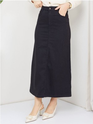 Ara Boy Likralı Gabardin Etek  Siyah