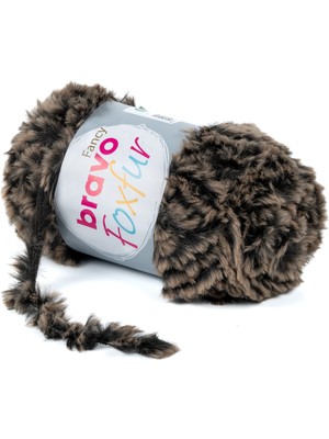 Foxfur Kürk Iplik 100 gr 50 Metre (Renk Kodu: 81) Koyu Kahve