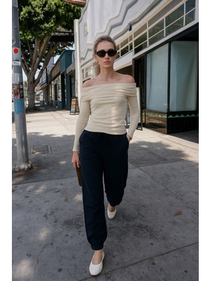 Beli Bağcıklı Paçası Lastik Detaylı Jogger Pantolon