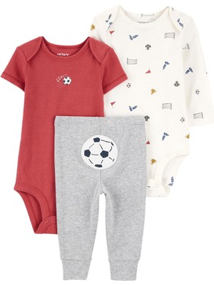 Erkek Bebek Kırmızı 3lü Set