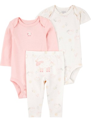Kız Bebek Ekru 3lü Set