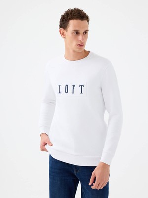 Loft Regular Fit Beyaz Erkek Sweatshirt LF2041102