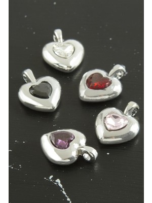 Kalp Zirkon Taşlı Tek Kulplu Aparat 1 Adet