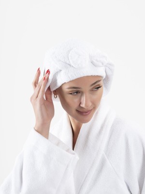 Ender Home CottonVerse Saç Kurulama Bonesi – %100 Pamuk , Fiyonklu