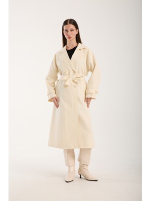 Bolivente Kadın Oversize Astarlı Trençkot