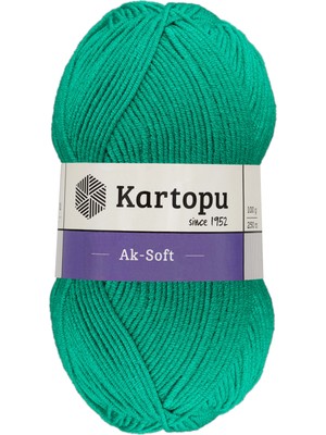 5 Adet Kartopu Aksoft Örgü Ipi K414 Zümrüt Yeşili