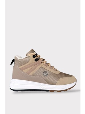 Suya Karşı Daynaklı Denye Kumaş Kadın Outdoor  Bot Bej