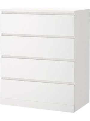 4 Çekmeceli Şifonyer, Beyaz, 80X100 cm