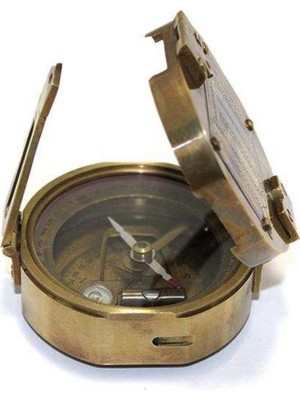 Pirinç Pusula Dekoratif Sembol ve Hediye Için Şık Tasarım