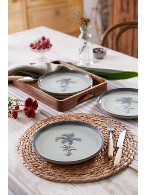 Lacivert 4'lü 21 cm Pasta Tabağı Seti, Şık ve Kullanışlı Ev Dekoru.