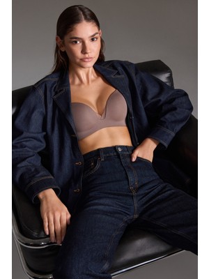 Parlak Vizon Eliza Balensiz Push Up Dekolte Sütyeni