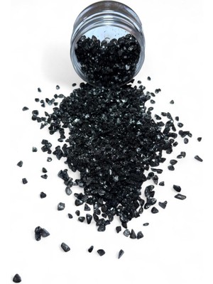 Stonechem Epoksi İçin Parlak Cam Kırıkları – 2-4 mm Siyah (Jet Black) Dekoratif Süsleme Taşı 100 gr