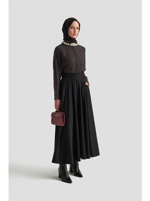 Armine Puantiyeli Gömlek 25KD1008 Siyah
