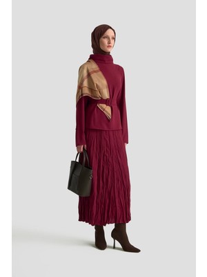 Armine Kırışık Efektli Takım 25KD1019 Bordo